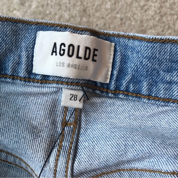 Agolde Riley High Rise Straight Crop Jeans Size 28 Light wash Denim Jeans